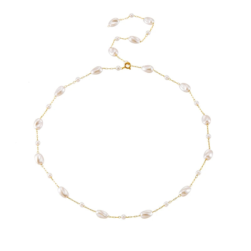 Parure bijoux pour femmes collier avec bracelet doré et blanc